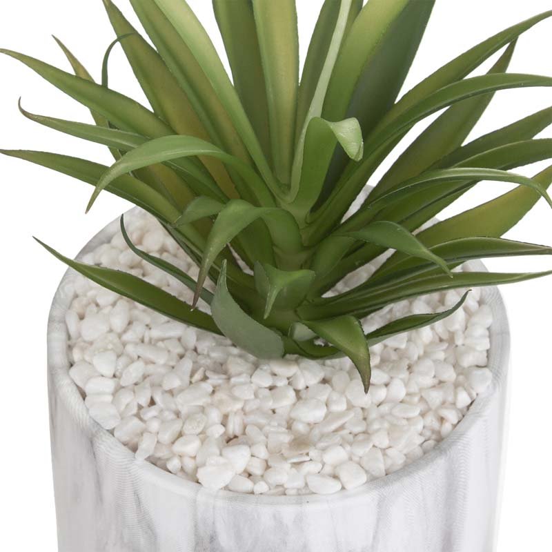 Plante Grasse Artificielle 18cm avec pot marbre - Silumen
