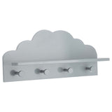 Houten muurjas deur wolk 4 grijze haken