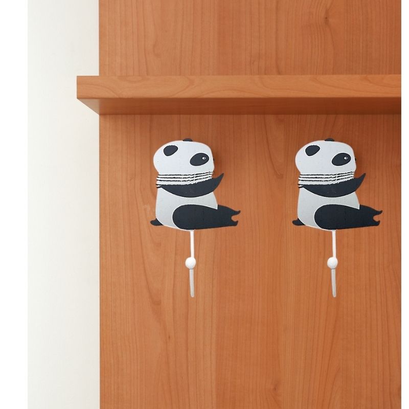 Porte-manteau mural en bois, Patère Panda, 9.5x4.5x15.5cm - Silumen