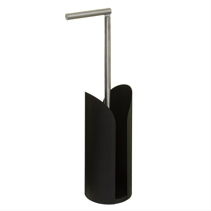 Porte Papier Toilette en Métal avec Réserve et Tige Flexible - Silumen
