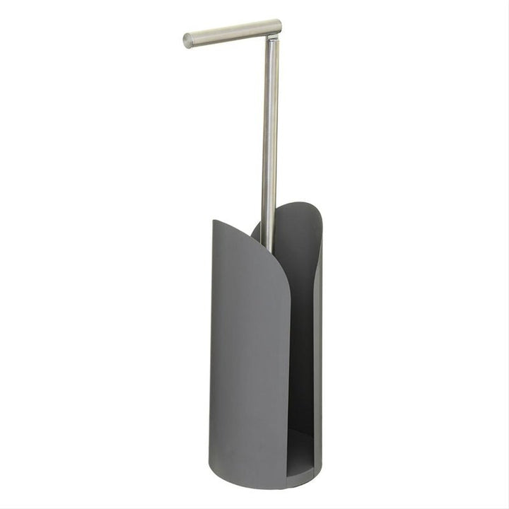 Porte Papier Toilette en Métal avec Réserve et Tige Flexible - Silumen