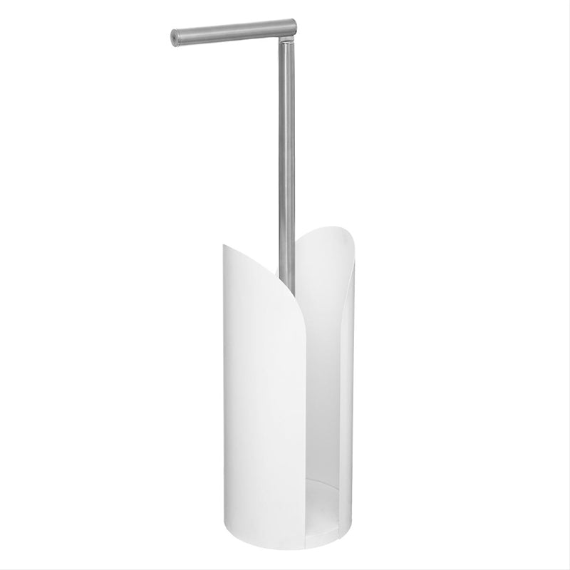 Porte Papier Toilette en Métal avec Réserve et Tige Flexible - Silumen