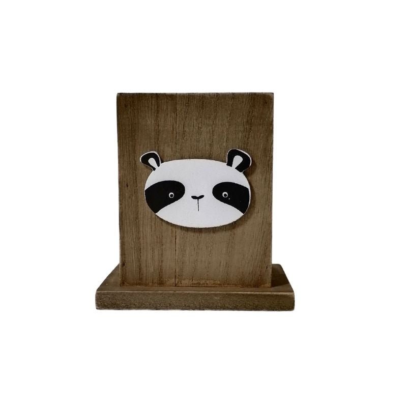 Pot à crayons en bois Panda 10x8x10.8cm - Silumen