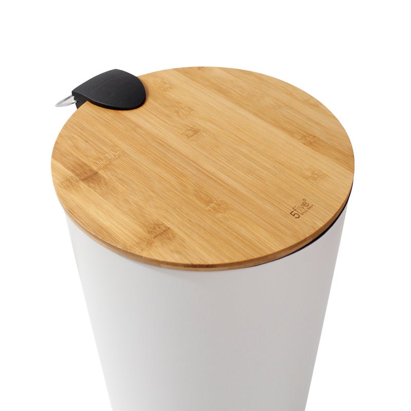Poubelle Bois à pédale 30L Ovale - Silumen