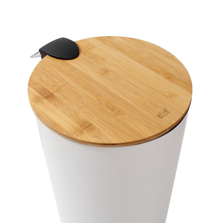 Poubelle Bois à pédale 30L Ovale - Silumen