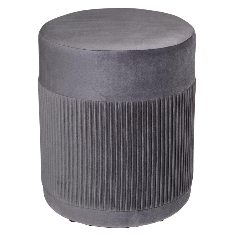 Pouf Rond en Velours 38 cm - Silumen
