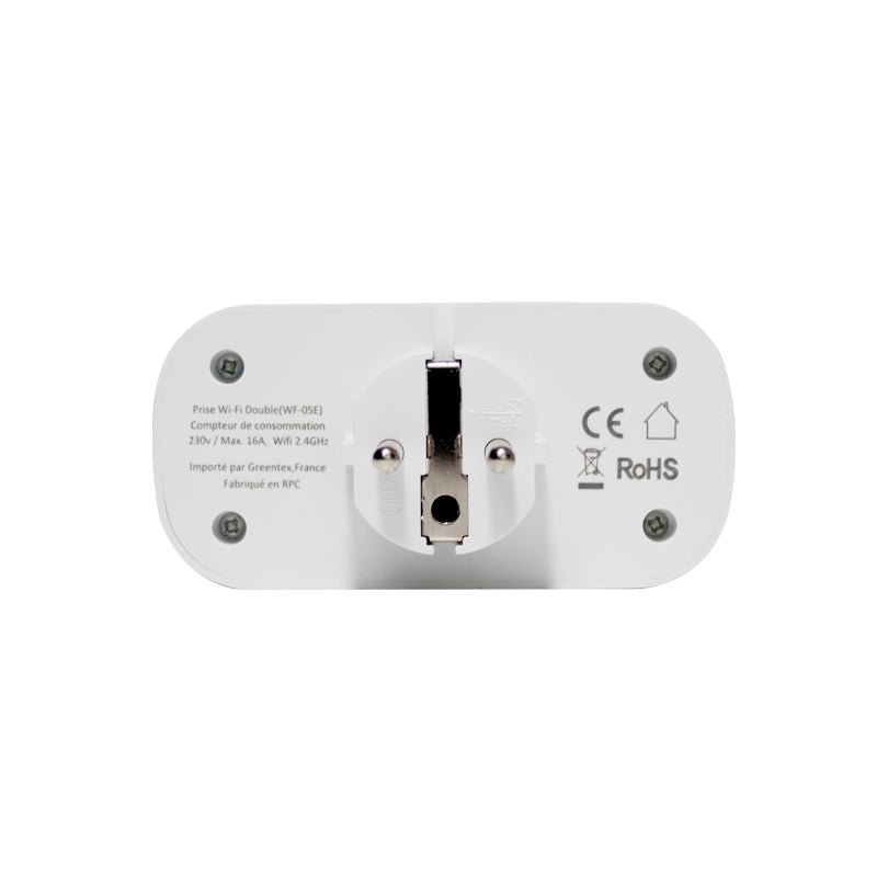 Prise Connectée Wi-Fi Double 16A avec Timer et Compteur de Consommation - Silumen
