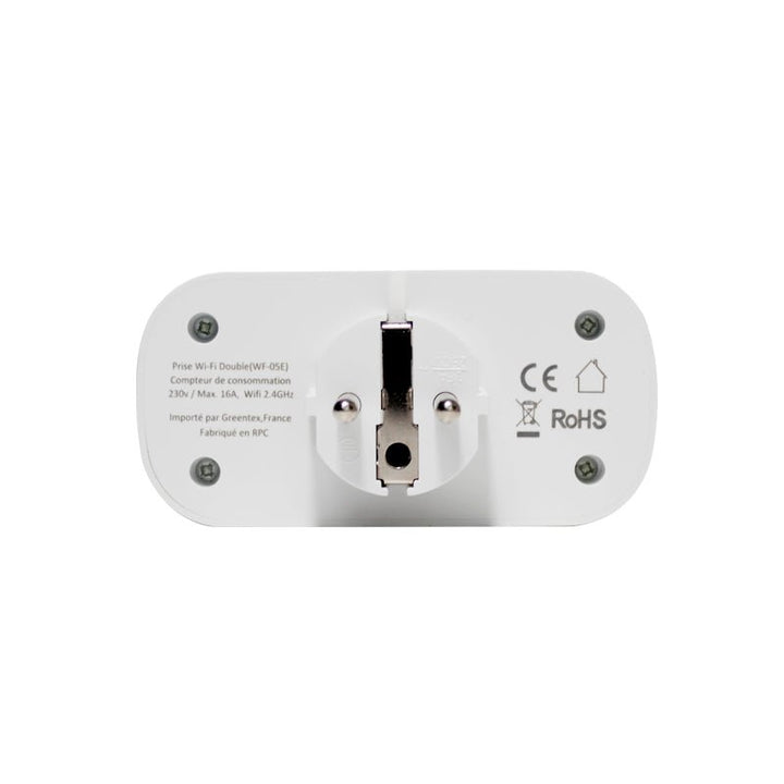 Prise Connectée Wi-Fi Double 16A avec Timer et Compteur de Consommation - Silumen