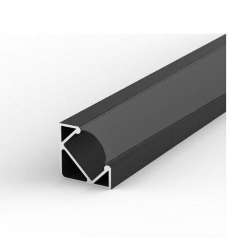 Profilé Aluminium Angle 2m pour Ruban LED Couvercle Blanc Opaque - Silumen