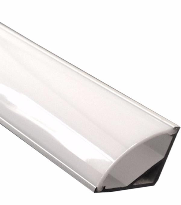 Profilé Aluminium Angle pour Bandeau LED Couvercle Blanc Opaque - Silumen