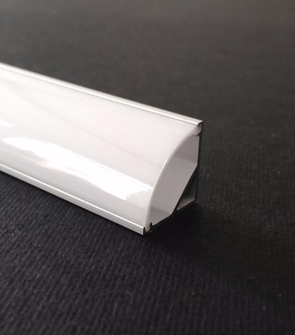 Profilé Aluminium Angle pour Bandeau LED Couvercle Blanc Opaque - Silumen