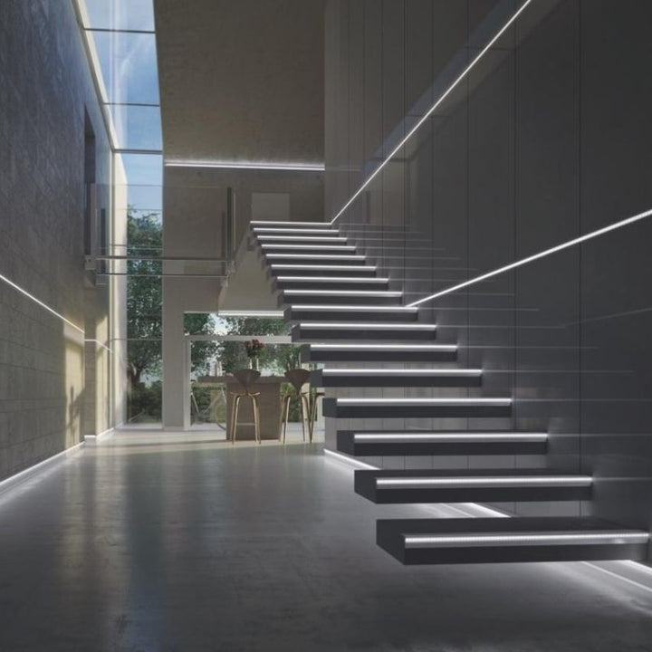 Profilé Aluminium encastrable 2m Blanc avec Couvercle Blanc Opaque - Silumen