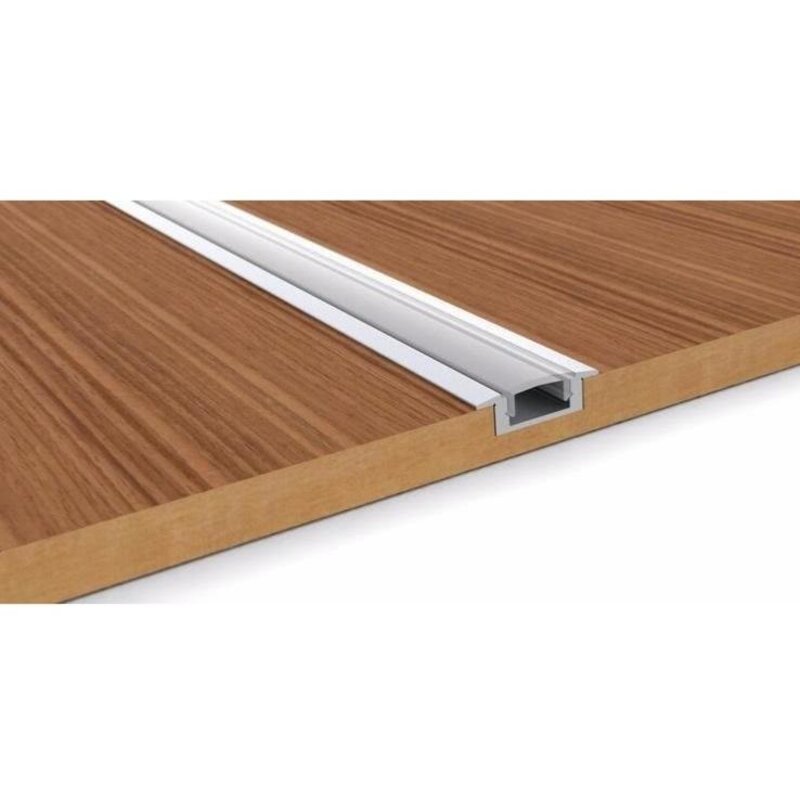 Profilé Aluminium Encastrable pour Bandeau LED Couvercle Blanc Opaque - Silumen