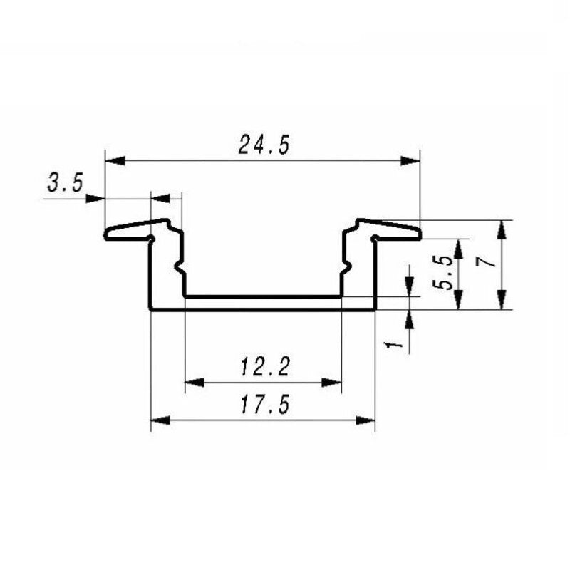 Profilé Aluminium Encastrable pour Bandeau LED Couvercle Blanc Opaque - Silumen