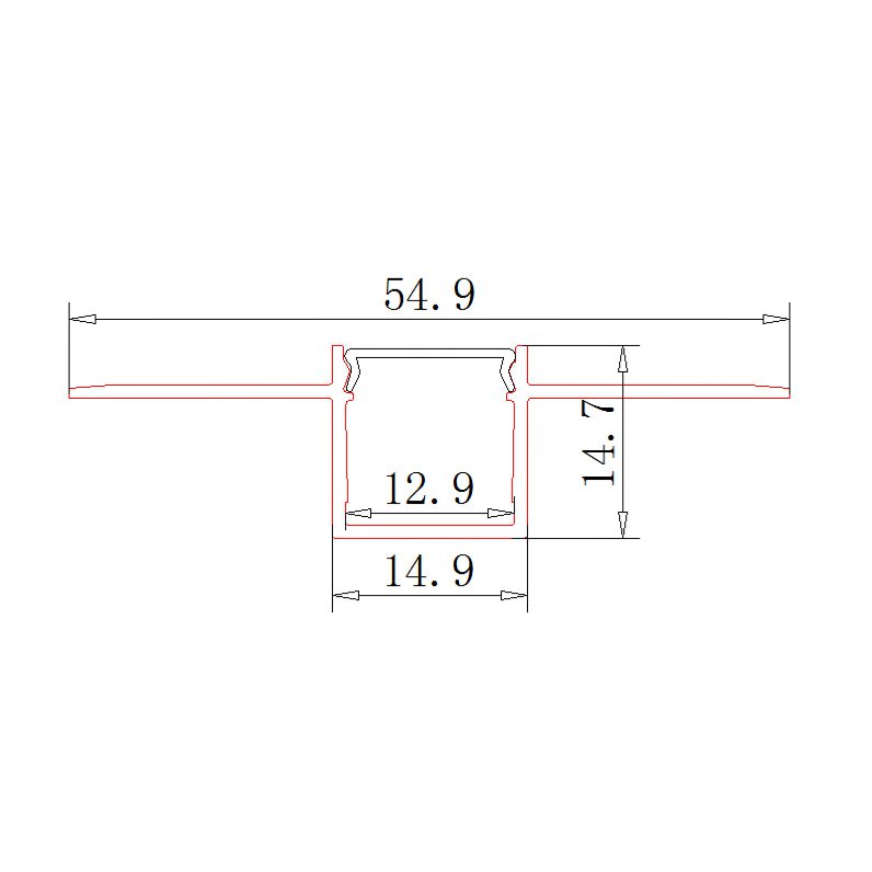 Profilé Aluminium encastrable pour Ruban LED Couvercle Blanc Opaque - Silumen