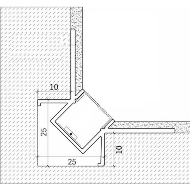 Profilé Aluminium encastré d'angle pour Ruban LED Couvercle Blanc Opaque - Silumen