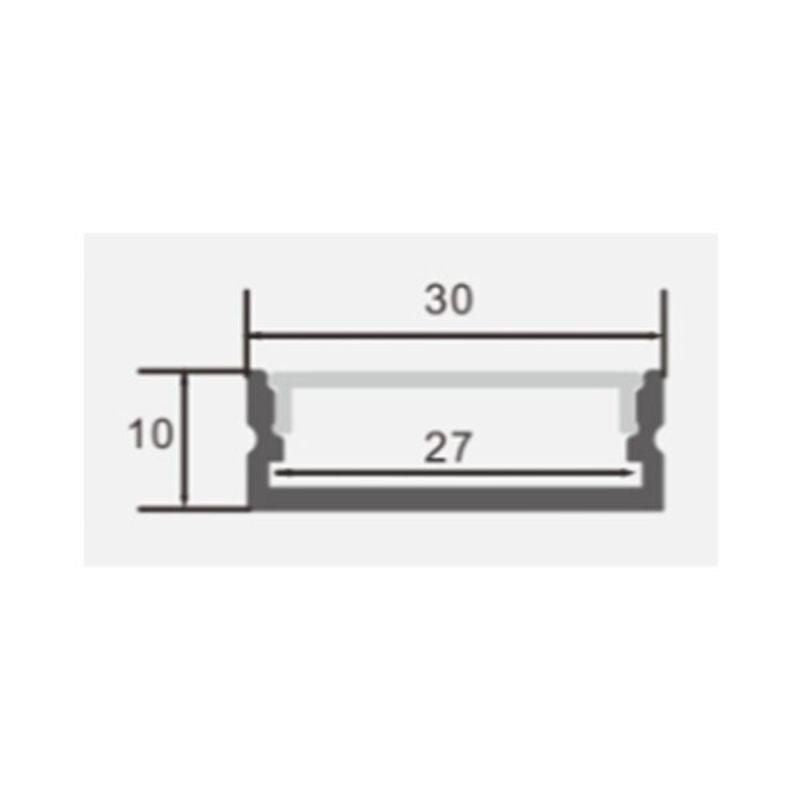 Profilé Aluminium Large 2m avec Cache Opaque Blanc - Silumen