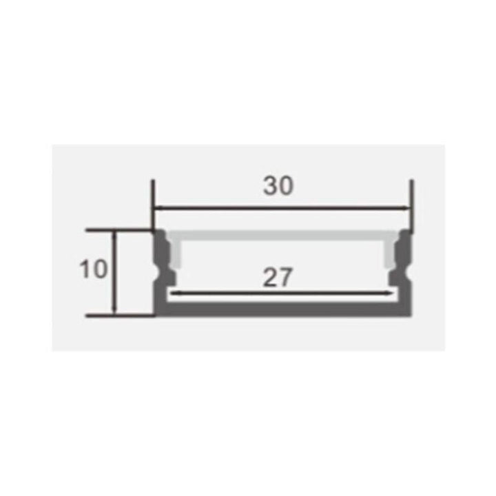 Profilé Aluminium Large 2m avec Cache Opaque Blanc - Silumen