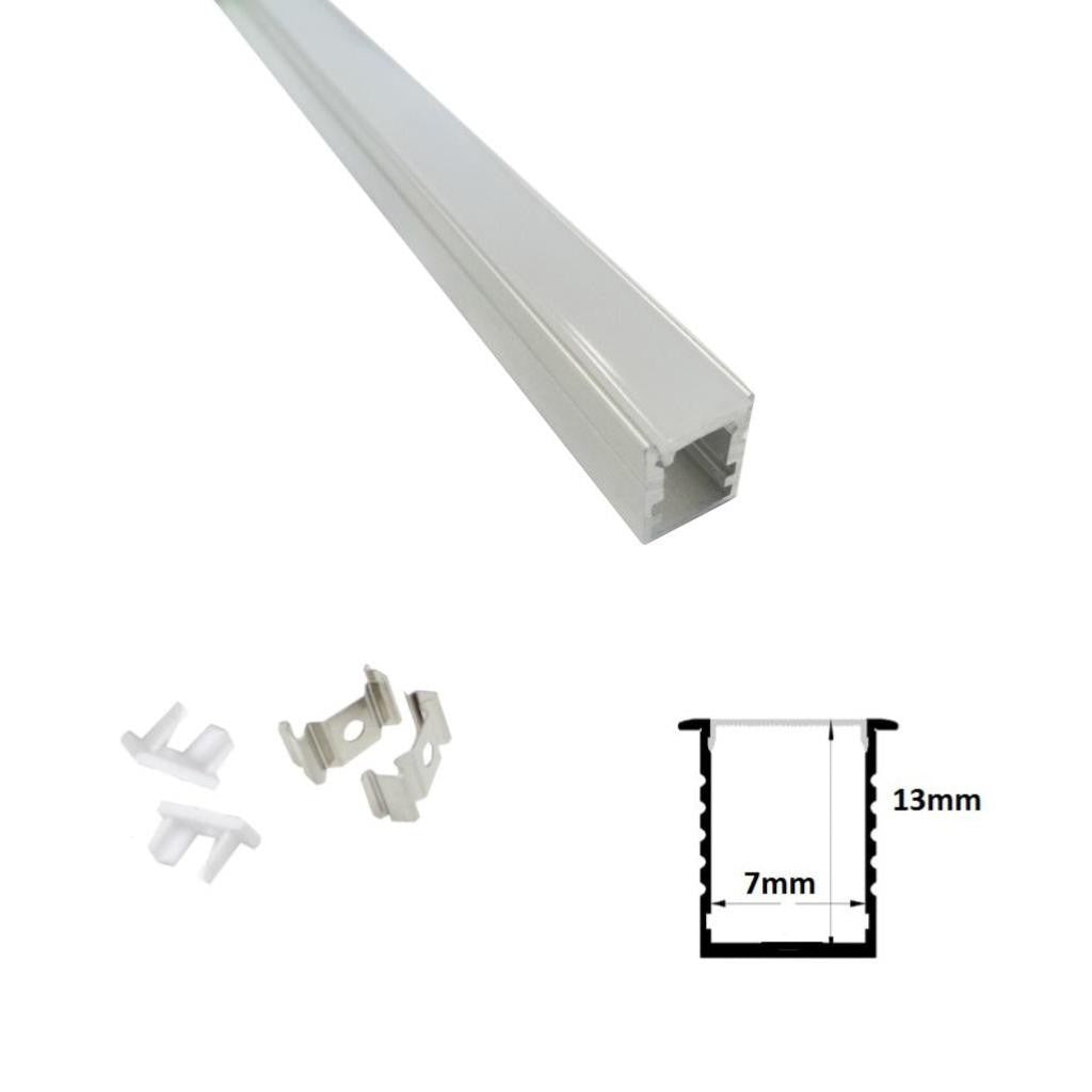 Profilé Aluminium pour Bandeau LED - Cache Blanc Opaque - Silumen