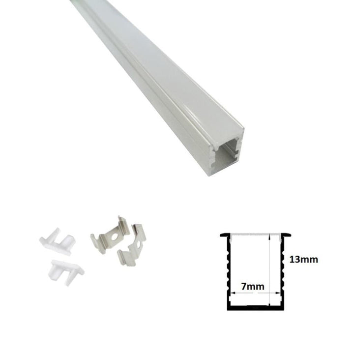 Profilé Aluminium pour Bandeau LED - Cache Blanc Opaque - Silumen