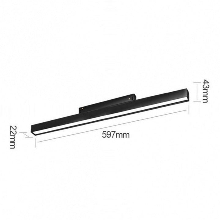Profilé LED sur Rail Magnétique 48V 20W Dimmable Noir - Silumen