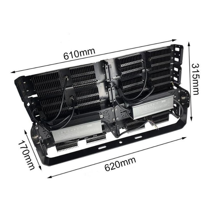 Projecteur LED Puissant Industriel 400W IP65 Noir - Silumen