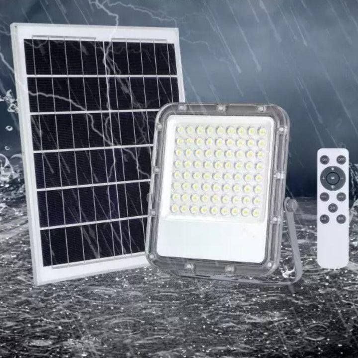 Projecteur Solaire LED 100W IP65 (Panneau Solaire + Télécommande Inclus) - Silumen