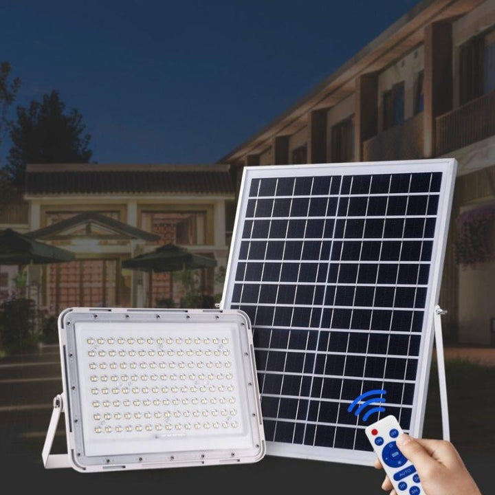 Projecteur Solaire LED 100W IP65 (Panneau Solaire + Télécommande Inclus) - Silumen