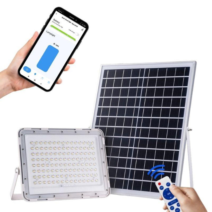 Projecteur Solaire LED 100W IP65 (Panneau Solaire + Télécommande Inclus) - Silumen
