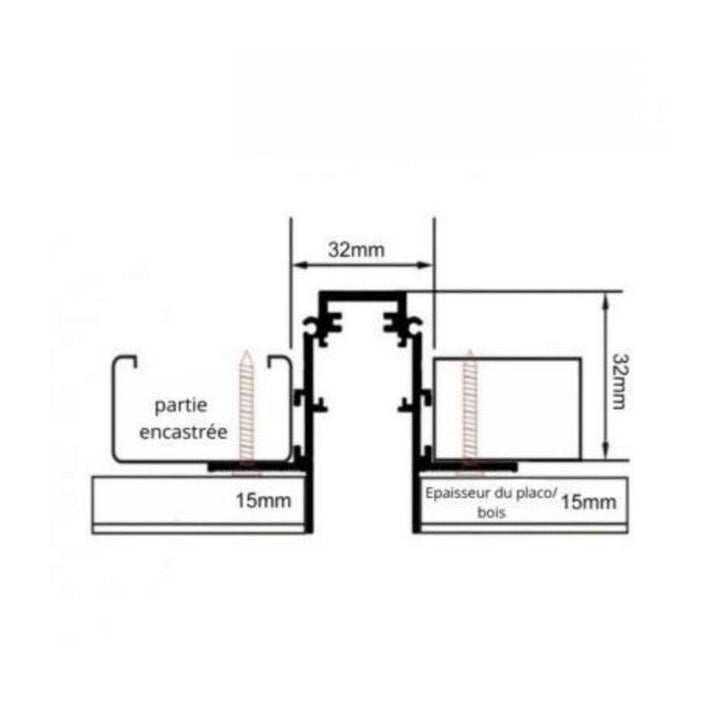 Rail Magnetique Encastré 48V - Silumen