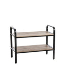 Houten en metalen schoenen bereik 71x34x57 cm - zwart