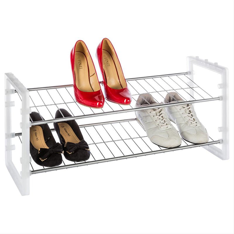 Range Chaussures en Métal et Plastique 2 Niveaux 68x25x31 cm - Silumen