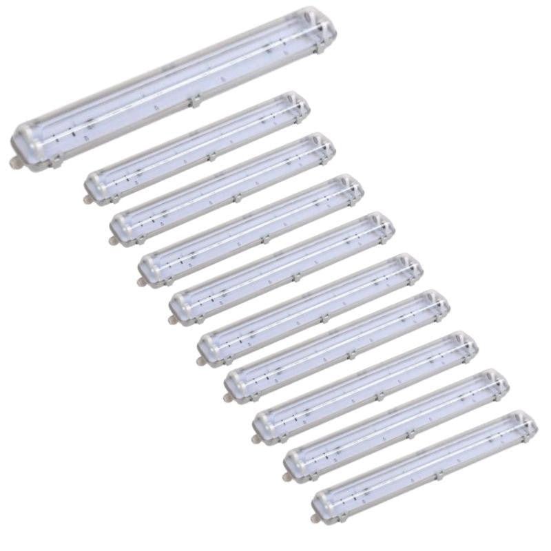 Réglette étanche double pour Tube LED T8 IP65 (Boitier vide) - Silumen