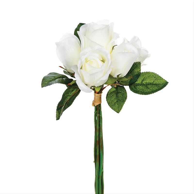 Roses Artificielles Blanches 31cm Bouquet de 7 - Silumen