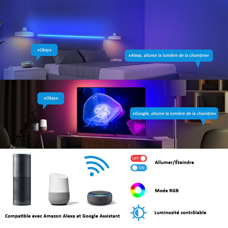 Ruban LED Connecté Wifi 5M RGB USB IP20 - Silumen