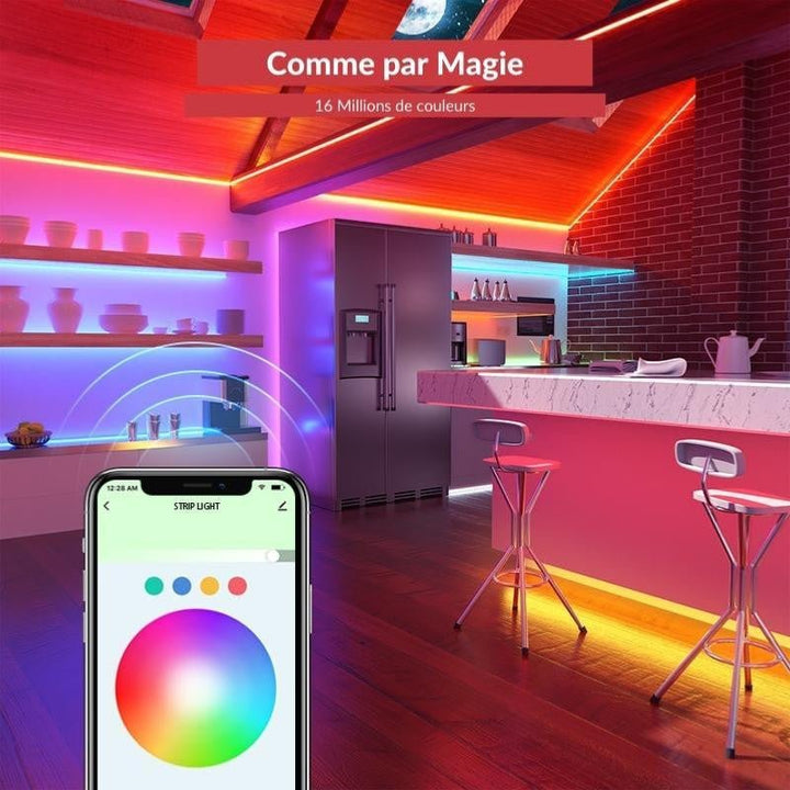 Ruban LED Connecté WiFi RGB 12V 2x5M 30LED/m - Silumen