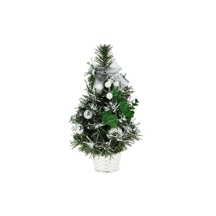 Sapin de Noël Décoré 30cm avec Fleur de Noël - Silumen