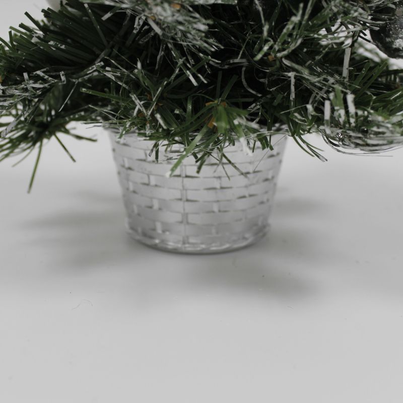 Sapin de Noël Décoré 30cm avec Fleur de Noël - Silumen