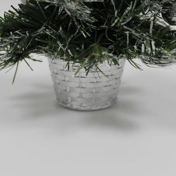 Sapin de Noël Décoré 30cm avec Fleur de Noël - Silumen