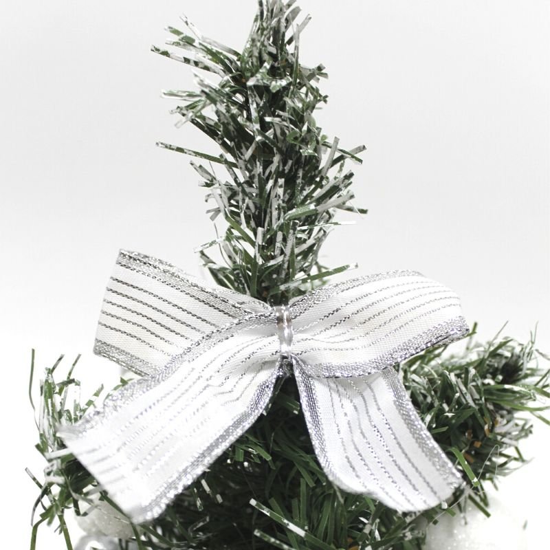 Sapin de Noël Décoré 30cm avec Fleur de Noël - Silumen