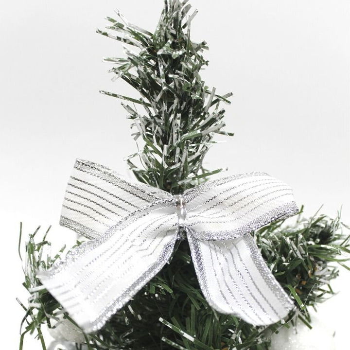 Sapin de Noël Décoré 30cm avec Fleur de Noël - Silumen