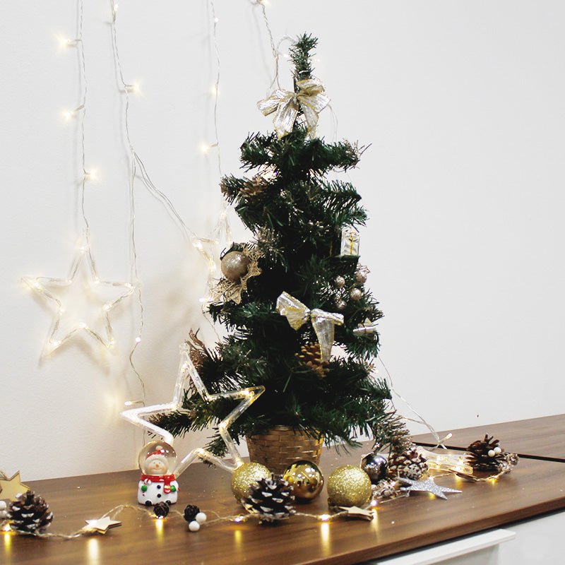 Sapin de Noël Décoré 60cm avec Fleur de Noël - Silumen