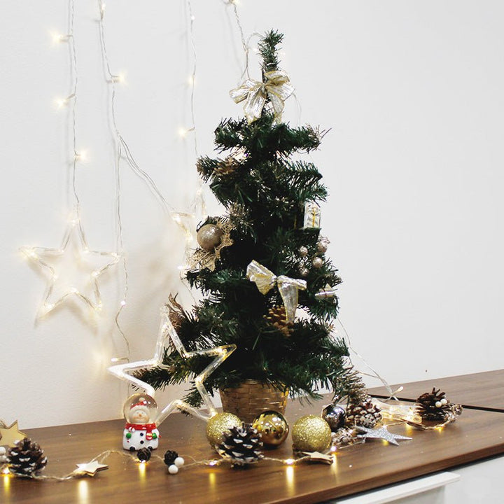 Sapin de Noël Décoré 60cm avec Fleur de Noël - Silumen