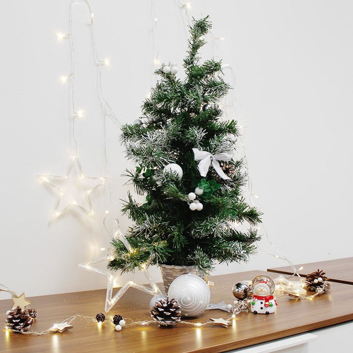 Sapin de Noël Décoré 60cm avec Fleur de Noël - Silumen