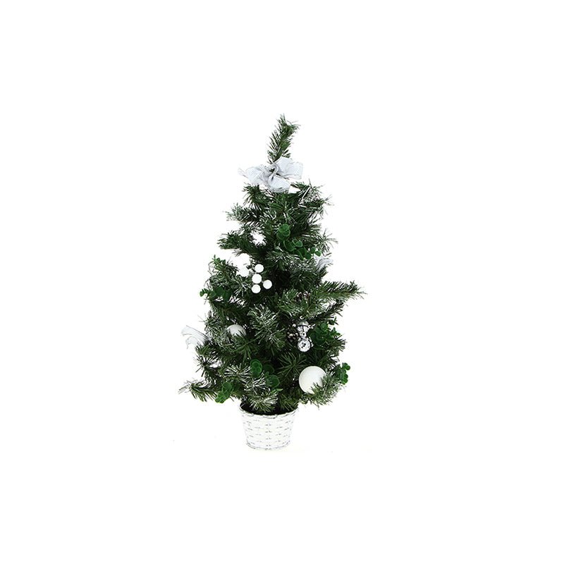 Sapin de Noël Décoré 60cm avec Fleur de Noël - Silumen