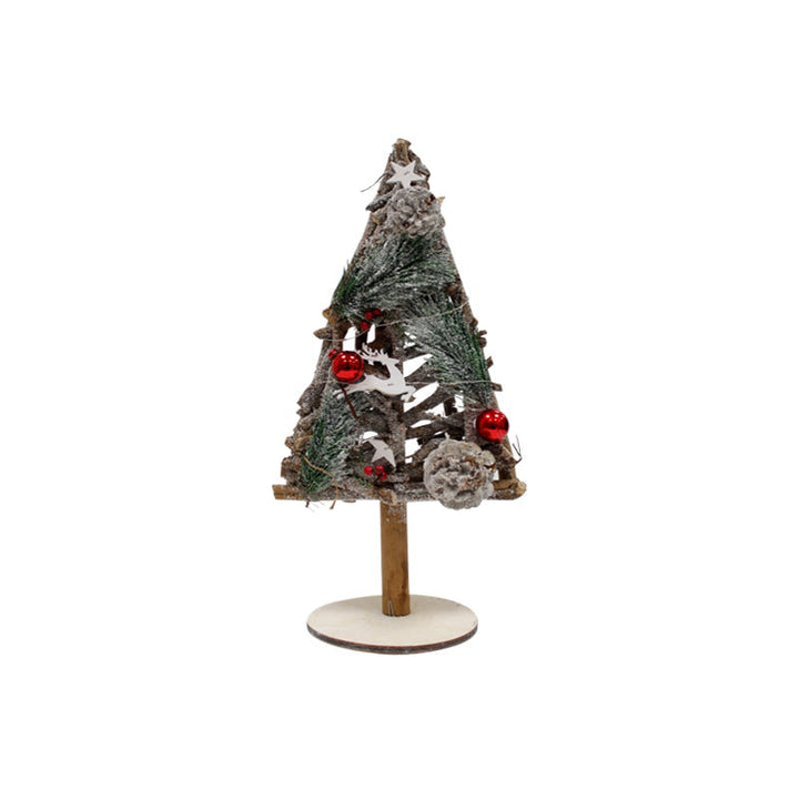 Sapin en Bois Décoratif 15LED H.43cm (piles incluses) - Silumen