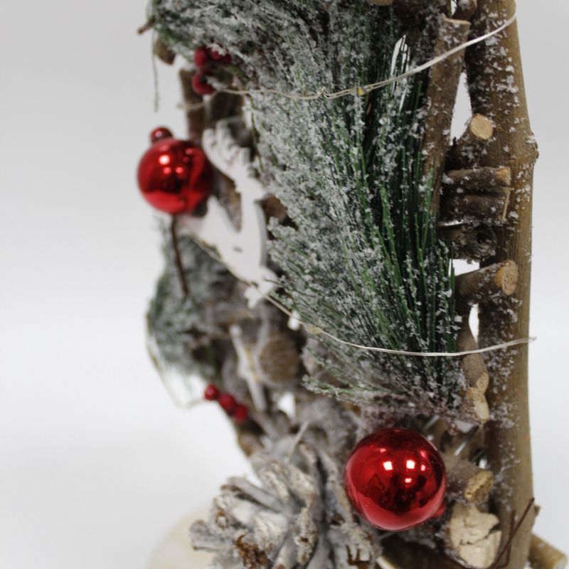Sapin en Bois Décoratif 15LED H.43cm (piles incluses) - Silumen