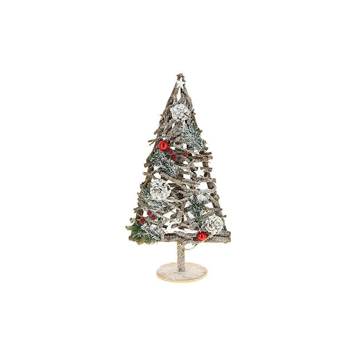 Sapin en Bois Décoratif 20LED H.61cm (piles incluses) - Silumen