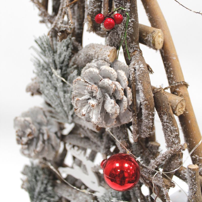 Sapin en Bois Décoratif 20LED H.61cm (piles incluses) - Silumen