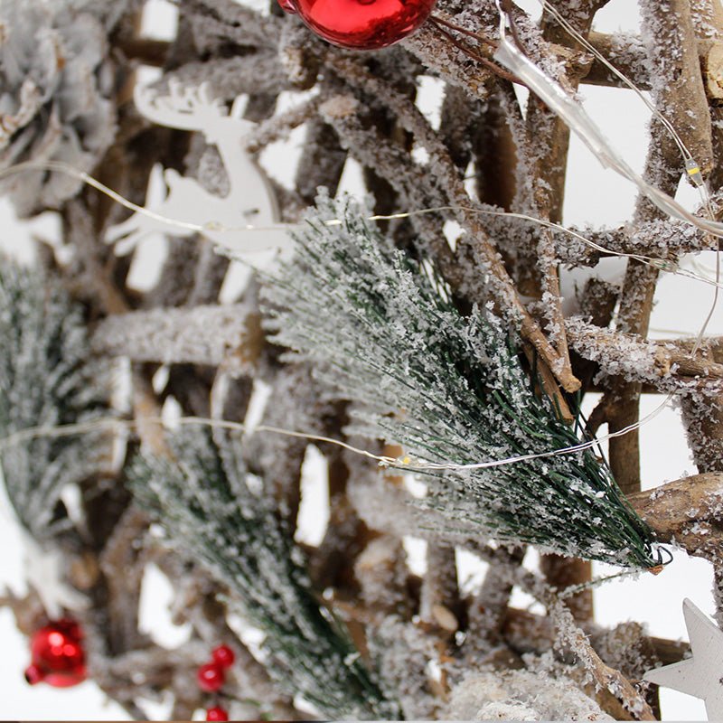 Sapin en Bois Décoratif 20LED H.61cm (piles incluses) - Silumen
